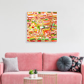 Retro Bubbles Abstracte moderne kunst Canvas Afdruk (Insitu (Woonkamer))