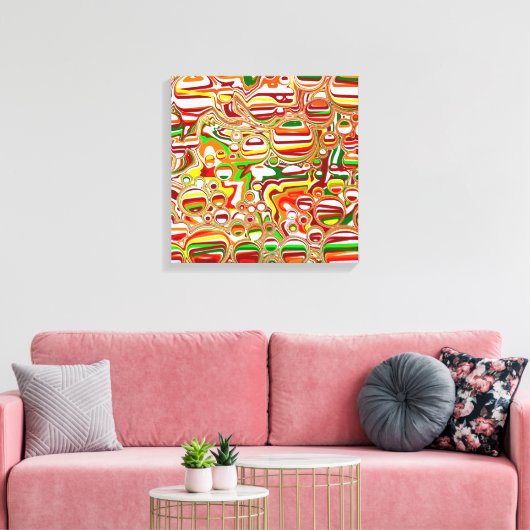 Retro Bubbles Abstracte moderne kunst Canvas Afdruk (Insitu (Woonkamer))