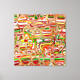 Retro Bubbles Abstracte moderne kunst Canvas Afdruk