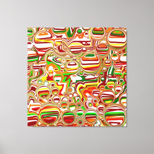 Retro Bubbles Abstracte moderne kunst Canvas Afdruk (Voorkant)