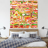 Retro Bubbles Abstracte moderne kunst Canvas Afdruk (Insitu (Slaapkamer))