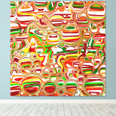 Retro Bubbles Abstracte moderne kunst Canvas Afdruk (Insitu (Houten vloer))