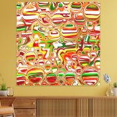 Retro Bubbles Abstracte moderne kunst Canvas Afdruk (Insitu (Woonkamer))