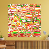 Retro Bubbles Abstracte moderne kunst Canvas Afdruk (Insitu (Woonkamer))