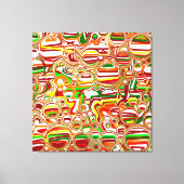 Retro Bubbles Abstracte moderne kunst Canvas Afdruk (Voorkant)