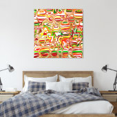 Retro Bubbles Abstracte moderne kunst Canvas Afdruk (Insitu (Slaapkamer))