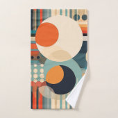Retro Bubbles Cirkels en Strepen 338 Bad Handdoek (Handdoek)
