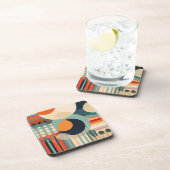 Retro Bubbles Cirkels en Strepen 338 Bier Onderzetter (Rechterzijde)