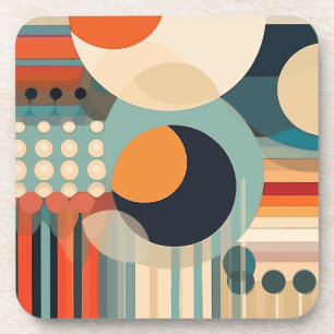 Retro Bubbles Cirkels en Strepen 338 Bier Onderzetter