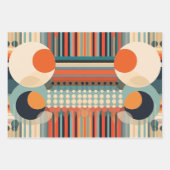 Retro Bubbles Cirkels en Strepen 338 Inpakpapier Vel (Voorkant 3)