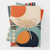 Retro Bubbles Cirkels en Strepen 338 Inpakpapier Vel (In situ)