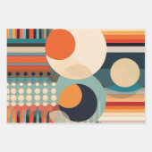 Retro Bubbles Cirkels en Strepen 338 Inpakpapier Vel (Voorkant)