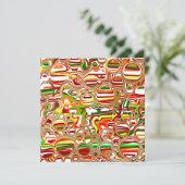 Retro Bubbles Digital Art zwart Kaart (Staand voorkant)