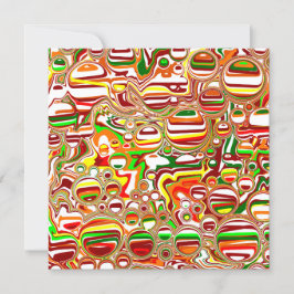 Retro Bubbles Digital Art zwart Kaart