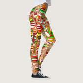 Retro Bubbles digitale kunst Leggings (Rechts)