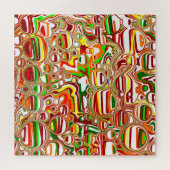 Retro Bubbles digitale kunst Legpuzzel (Horizontaal)