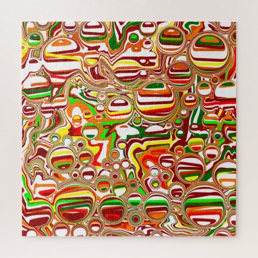 Retro Bubbles digitale kunst Legpuzzel (Verticaal)