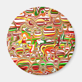 Retro Bubbles digitale kunst Magneet