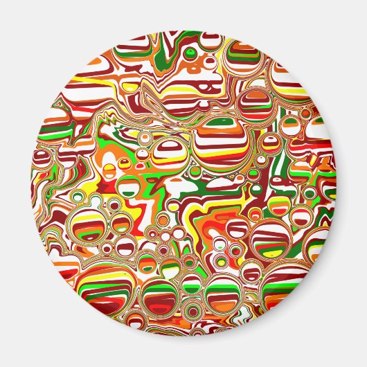 Retro Bubbles digitale kunst Magneet (Voorkant)