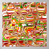 Retro Bubbles digitale kunst Poster (Voorkant)