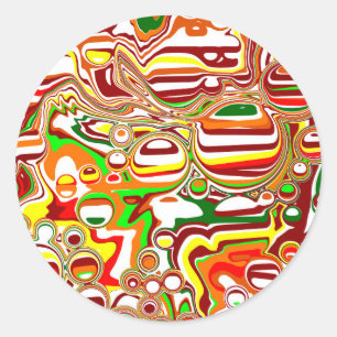 Retro Bubbles digitale kunst Ronde Sticker