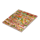 Retro Bubbles digitale kunst Tegeltje (Zijkant)