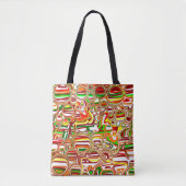 Retro Bubbles digitale kunst Tote Bag (Voorkant)