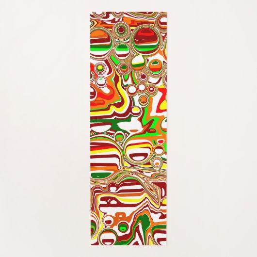 Retro Bubbles digitale kunst Yogamat (Voorkant)