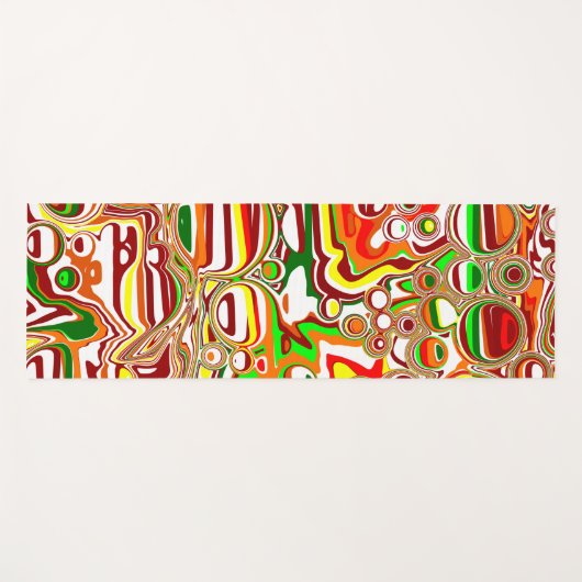 Retro Bubbles digitale kunst Yogamat (Voorkant (horizontaal))