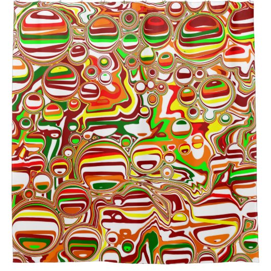 Retro Bubbles Douchegordijn (Voorkant)