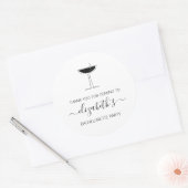 Retro Bubbly Champagne Coupe Glas Bachelorette Ronde Sticker (Envelop)