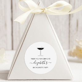 Retro Bubbly Champagne Coupe Glas Bachelorette Ronde Sticker