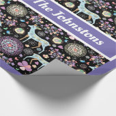 Retro Bucks en Lavendel Wrapping Papier (Hoek)