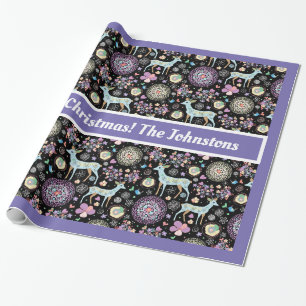 Retro Bucks en Lavendel Wrapping Papier