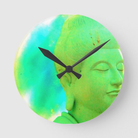 RETRO BUDDHA-klok Ronde Klok (Voorkant)