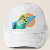 Retro Budgie Pop Art Aqua Blue Parakeet Pet Bird (Voorkant)