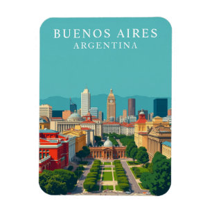 Retro Buenos Aires Argentinië Reissouvenir Magneet