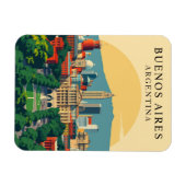 Retro Buenos Aires Argentinië Reissouvenir Magneet (Horizontaal)
