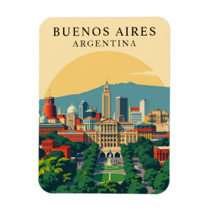 Retro Buenos Aires Argentinië Reissouvenir Magneet