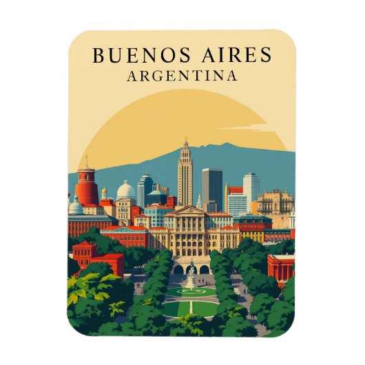 Retro Buenos Aires Argentinië Reissouvenir Magneet (Verticaal)