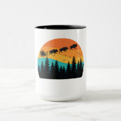 Retro Buffalo Bison Nationaal Park Kerstmis Mok (Midden)