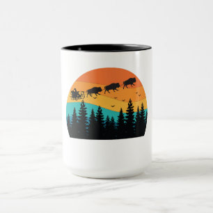 Retro Buffalo Bison Nationaal Park Kerstmis Mok