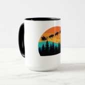 Retro Buffalo Bison Nationaal Park Kerstmis Mok (Voorkant links)