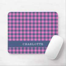 Retro Buffalo geruite roze blauwe gepersonaliseerd