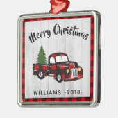 Retro Buffalo Plaid gepersonaliseerd Metalen Ornament (Links)