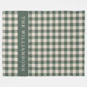 Retro Buffalo Pset Forest Green Persoonlijke naam Fleece Deken (Voorkant (Horizontaal))