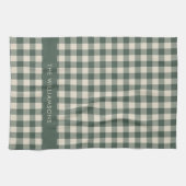 Retro Buffalo Pset Forest Green Persoonlijke naam Theedoek (Horizontaal)