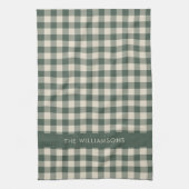 Retro Buffalo Pset Forest Green Persoonlijke naam Theedoek (Verticaal)