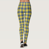 Retro Buffalo Pset Tartan Geel Blauw Leggings (Achterkant)