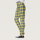 Retro Buffalo Pset Tartan Geel Blauw Leggings (Links)
